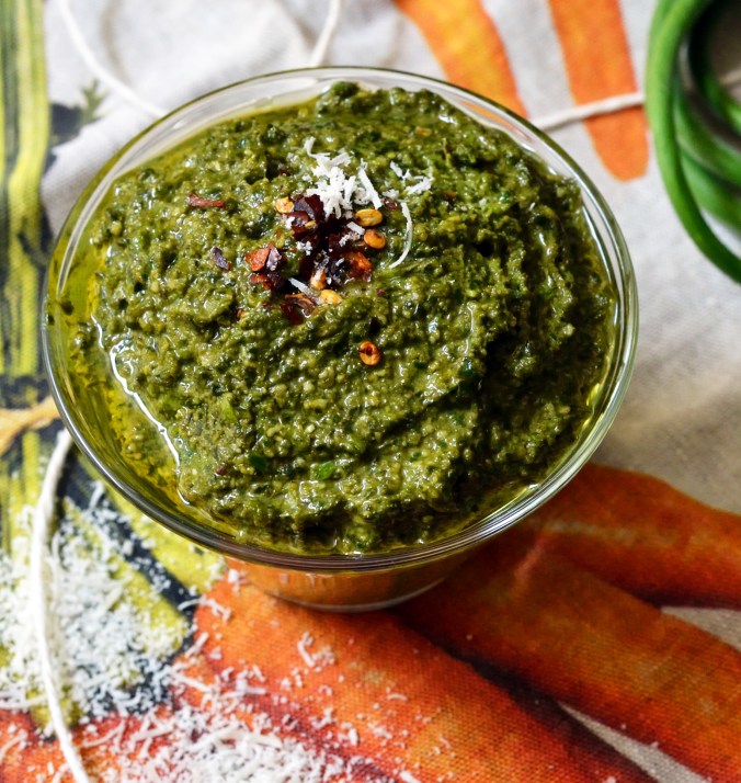 Garlic Scape Basil Pesto | Pumpkin Honey